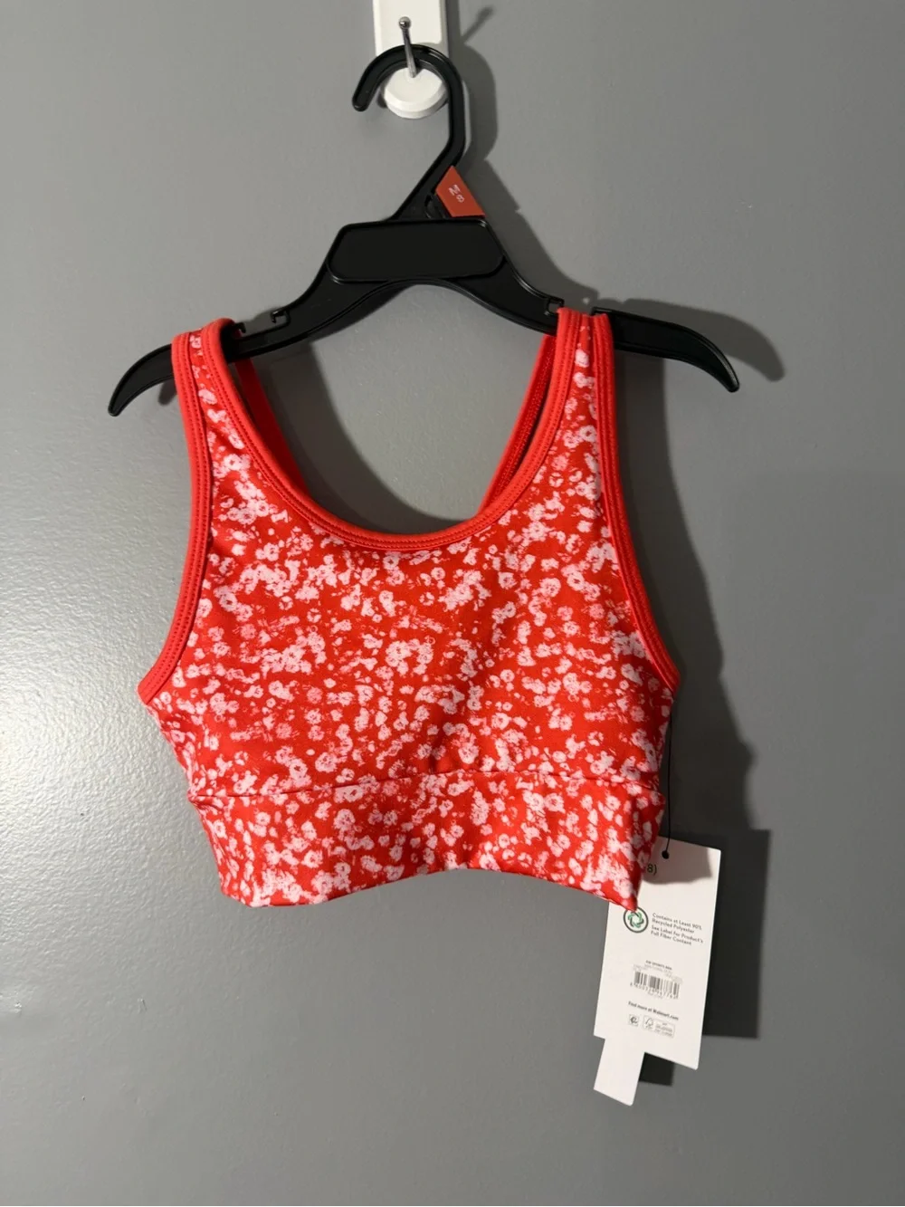 Red Floral Athletic Tank, Leggings and Shorts Set, girls size 8